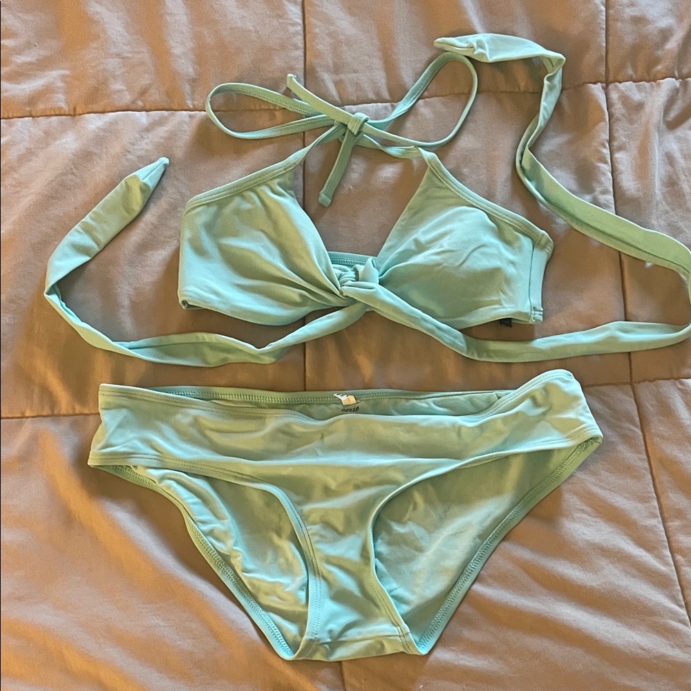 aerie Seafoam Green Twist Bikini Set